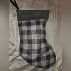 Macy's Black and Gray Checkered Stocking